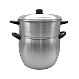 Fabricado en Europa. Placa de inducción MEKNES de aluminio antiadherente de 24 cm de diámetro. Capacidad 8L. Dimensión del producto: Ø24cm x H33 cm. Peso : 1,23kg. Cuerpo, cesta y tapa de aluminio. Cuerpo curvo Acabado satinado en el interior. Revestimiento exterior cepillado. Mango de baquelita. Triple fondo difusor acero inoxidable/aluminio/acero inoxidable Fondo diseñado para todas las fuentes de calor, incluida la inducción. Se puede lavar en el lavavajillas. Fabricado en aluminio. Modelo g