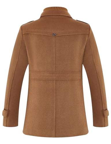 APTRO Men's Pea Coat Wool Jacket Windbreaker Single Breasted Winter Coat