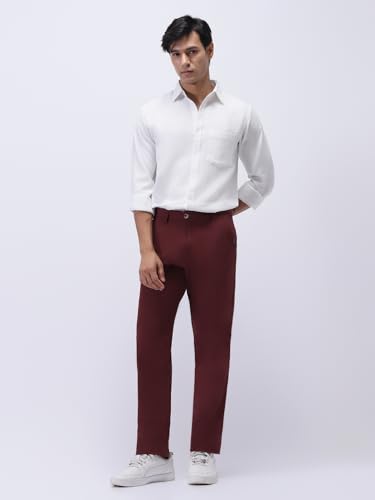 Image of Urbano Fashion Men's Regular Fit Mid Rise Cotton Casual Chinos Trousers Stretch