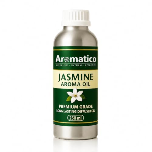 Image of AROMATICO Jasmine Diffuser Oil with Strong, Long-Lasting Aroma for Homes, Offices & Showrooms. Aromatherapy, Diffusers, Air Purifiers, Vaporizers -250 ml
