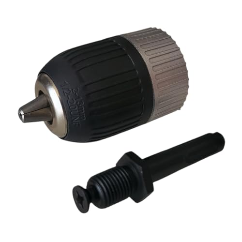 FAST WORLD SHOPPING Mandrino Autoserrante Con Adattatore SDS-Plus, Filettatura 1/2 (12,7mm) 20UNF, per Trapani e Avvitatori, Trapano a Percussione, Chiusura Autobloccante Rapida Punte da 2 a 13mm