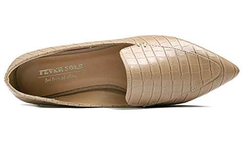 Image of FEVERSOLE Women's Loafer Flat Pointed Fashion Slip On Comfort Driving Office Shoes