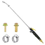 29 Inches Sprayer Wand,1/4' & 3/8' Brass Barbs Sprayer Wand Replacement, Stainless Steel Replacement Sprayer Wand with Shut off Valve & 2 Hose Clamps (1/4' & 3/8' Barb Sprayer Wand)