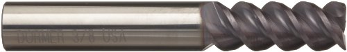 Image of Precision Twist E3603V Carbide Square Nose End Mill, TiAlN Multilayer Finish, Non-Center Cutting, 60 Deg Helix, 3 Flutes, 4 inch Overall Length, 1 inch Cutting Diameter, 1 inch Shank Diameter