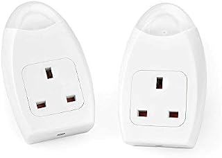 Masterplug NFS38/10-BG Soft Glow LED Dusk to Dawn Lights Plug In Sockets, Set of Two, 8 x 8 x 6 cm, Silver