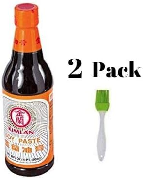 Kimlan Soy Paste - 20 oz (Pack of 2) Bundled with Silicone Basting Brush in a Prime Time Direct Sealed Bag