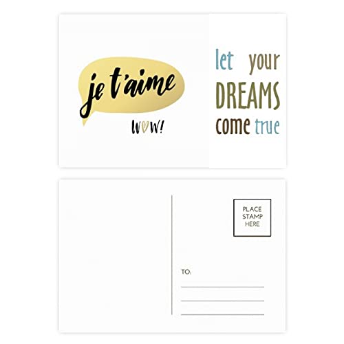 Tarjetas de agradecimiento Je T'Aime para bodas y eventos, 20 postales de estilo romántico