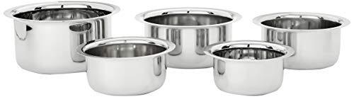 Image of Amazon Brand - Solimo 2000-Watt Room Heater (ISI certified, White colour, Ideal for small to medium r & Stainless Steel Tope Set (5 pieces, 425ml, 550ml, 850ml, 1250ml and 1500ml, In Combo