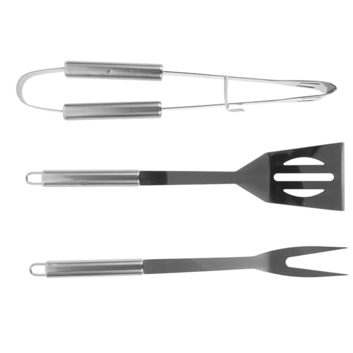 Set de 3 utensilios para parrilla en acero inoxidable miniatura 1