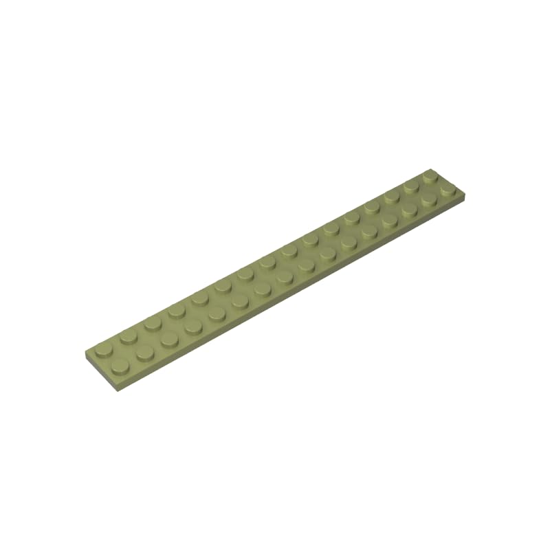 4282 Foundation Plate Plate 2x16 10 Pieces GDS-517 Compatible with Lego Building Blocks Color:Olive Green โ image 1