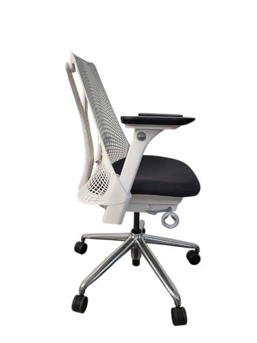 Image of OFFICE LOGIX SHOP Нeгmaп Μilleг Sayl Chair (Open Box) (White w /Lumbar Chrome Base)