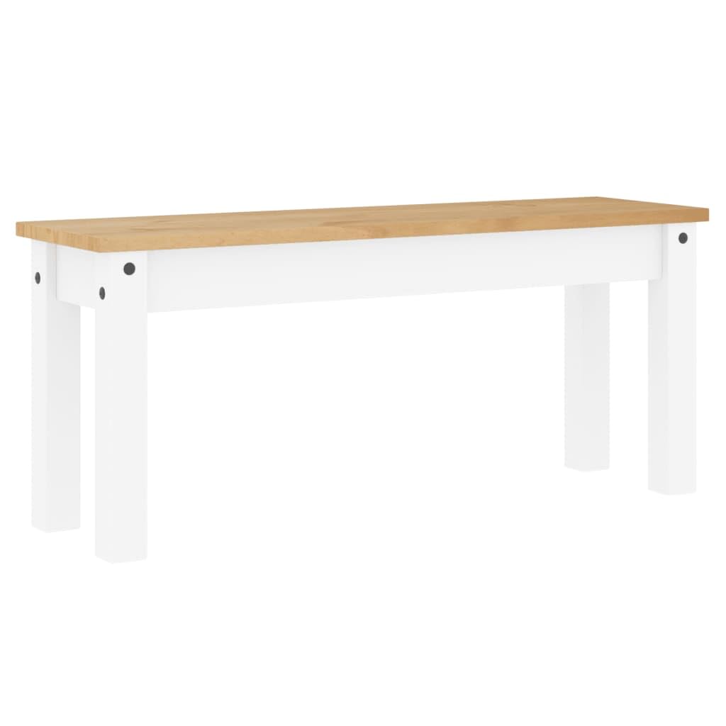 vidaXL Essbank Panama, Sitzbank mit Holzbeinen, Holzbank für Küche Esszimmer Flur, Küchenbank Esszimmerbank, Landhausstil, Weiß Massivholz Kiefer
