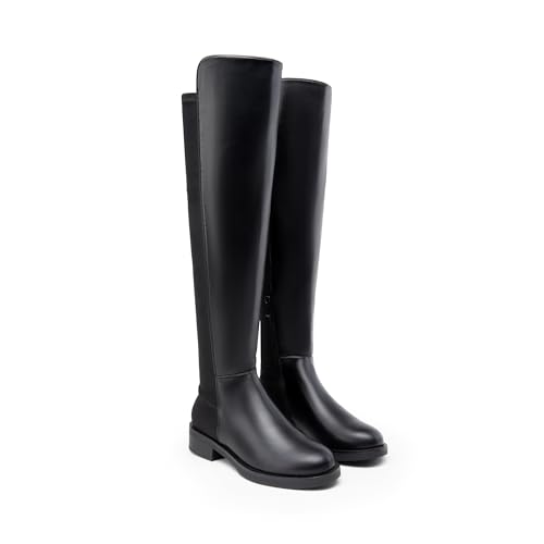 DREAM PAIRS Women's Knee High Boots, Comfortable Thigh High Daily Low Flat Heel Boots, SDOB2409W4