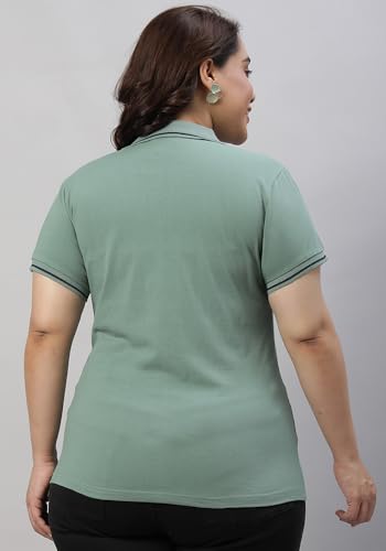 Image of Wear Your Opinion Women's Plus Size Tipped Collar Neck Polo Tshirt