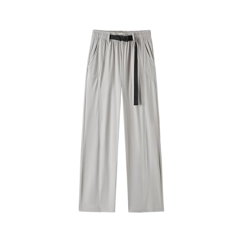 Men's Loose Wide-Leg Pants with Belt, Nylon & Spandex Fabric, Sizes M - 5XL, Multiple Colors