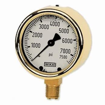 Wika 213.40 Forged Brass Industrial Gauge 4in 30inhg/100psi 1/2 l
