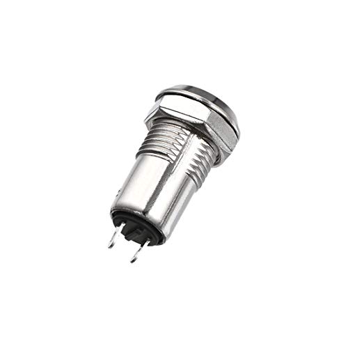 Sourcingmap 12mm 2 Positions Key Locking Push Button Switch with 2 Keys NO-Off 12x29mm, Silver Tone, S1204-Single pull-1pcs - Image 4