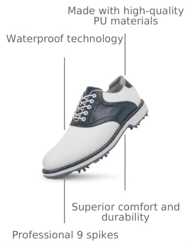Image of THESTRON Men Golf Shoes Waterproof Professional Golf Footwears Spikes Spikeless Golf Walking Sneakers Turf Sports Golf Training Sneakers for Men