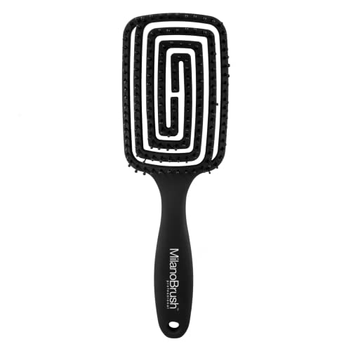 Brosse à cheveux Milanobrusse Quick Dry - Comme la brosse adhère parfaitement au cuir chevelu, elle soulève facilement les cheveux de la racine et lui donne du volume.