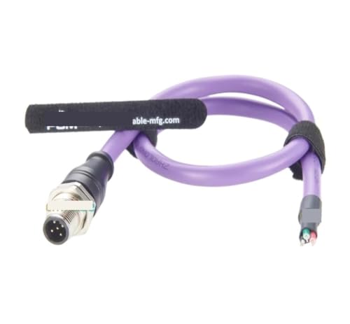 Cable blindado M12 de 5 pines macho con codificación B tipo montaje panel 1