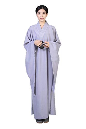 DGXIN Shaolin Temple Zen Buddhist Robe Monk Kung Fu Long Gown Unisex