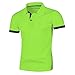 Mens Polo Shirts Summer Short Sleeve Classic Collared Golf Shirt Lapel Button Business Work Tops Green X-Large