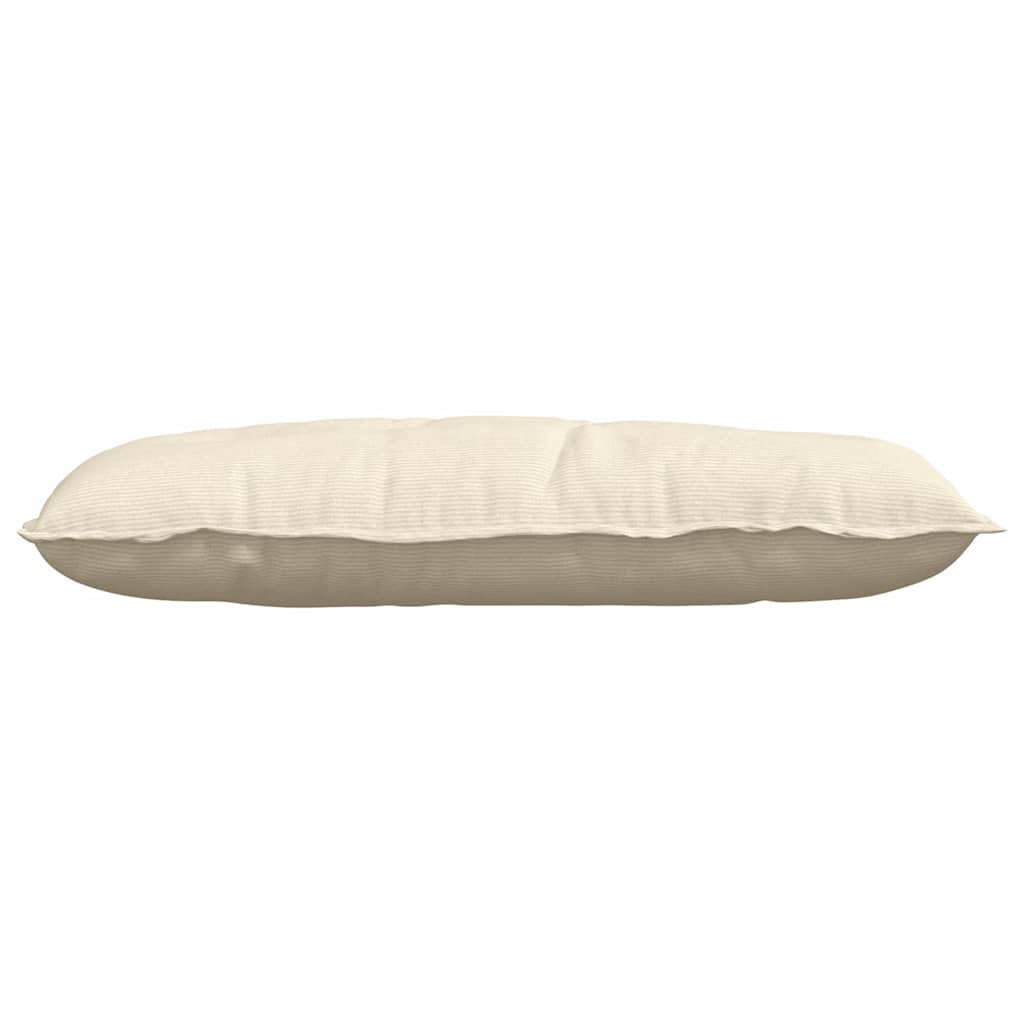 Cojín de respaldo crema de 100 x 50 cm de pana con relleno de poliéster, cojín ergonómico de lectura y cojín lumbar para sofá, cama, oficina, salón, relajante