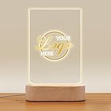 Custom Acrylic Plaque with Business Sign Company Logo - Personalized Text Picture Frames for Scan to Pay, Social Media, WiFi Sharing, Business & Store Display, Desktop Tabletop Sign