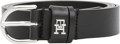 Tommy Hilfiger Ceinture en cuir Essential Effortless 2,5 cm pour femme, Noir (noir), 85 cm