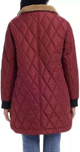 Stay Cozy and Stylish with the Weatherproof Vintage Women's Red Sherpa Lined Quilted Coat in Large - Image 3