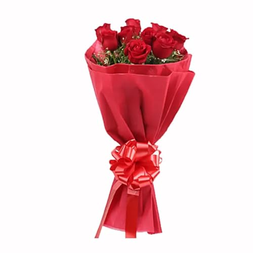 Image of Oasis Frosted Red Bouquet Wrapping Roll Premium Korean Style Flower Wrap for Fresh Flowers & Gift Packaging Florist Essential Supplies 60 Micron 25 Meter Long