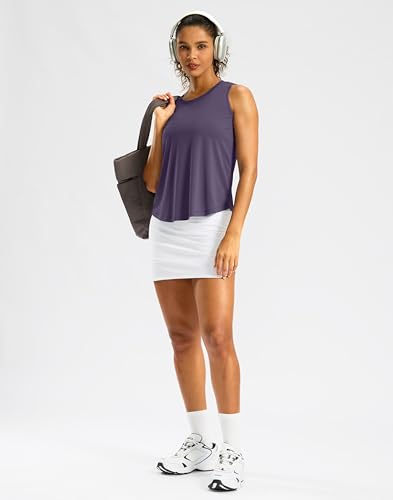 G Gradual Workout Tank Top for Women Sleeveless Athletic Yoga Tops(Purple Grey,M) - image 7