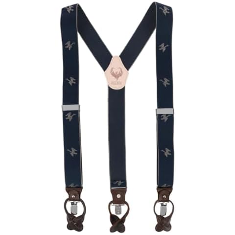 Ascentix Men's Flying Duck Convertible Clip End Suspenders, Navy Cover