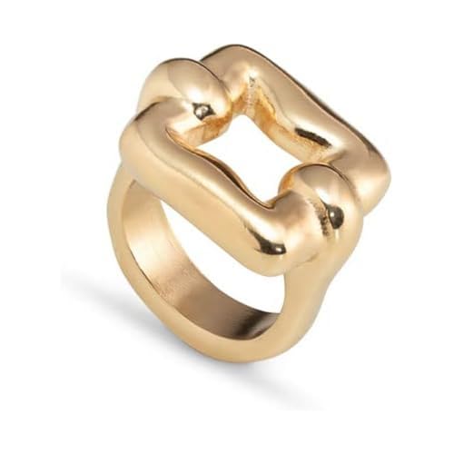 Bague plaquée or 18 carats maillon carré le cadeau tendance unique