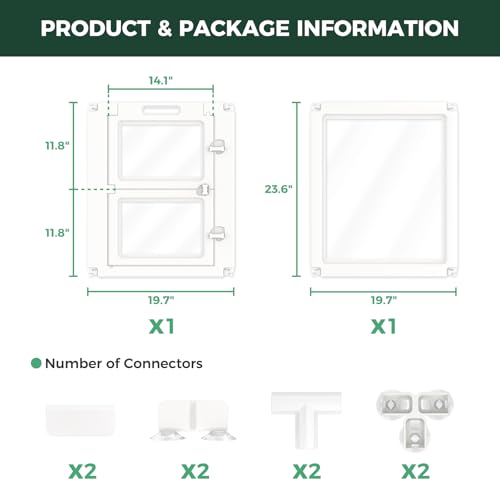 Image of FXW AuraSpace Acrylic Indoor Whelping Box Add-On Panel Set, 24 Inch, 2 Panels, Includes 1 Split Gate + 1 Panel Only, for Newborn Puppies, White