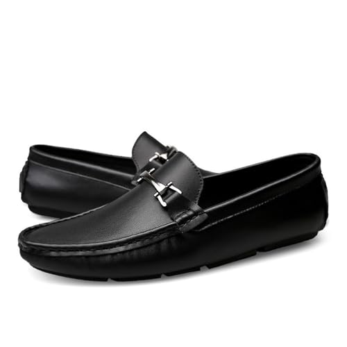 Classic Leather Loafers Men Slip On Comfortable Breathable Shoes for Work Party Casual Dress Occasions3