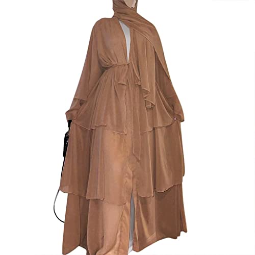 Robe caftan fluide longue bohème chic à volants pour femme
