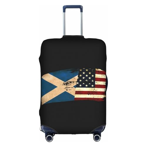 Travel Luggage Cover Vintage America And Scotland Scottish Flag 1 Fashion Washable Baggage Suitcase Protector Fit For Luggage X-Large