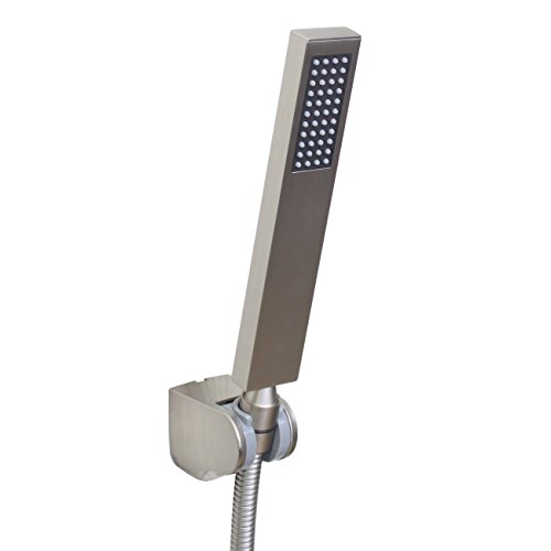 ownace Square Solid Brass Hand Held Shower Head with Wall Connector Holder