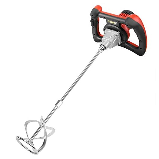 XtremepowerUS 1600W Handheld Electric Cement Mixer for Mortars Concretes Grouts Hand Held Adjustable Speed UL CUL