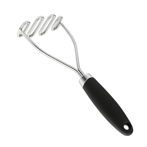 Machacador patatas acero inoxidable - Prensa manual judías pasapuré | Machacador de frutas,para Puré de Aguacate, Calabaza, Frutas, Verduras, Preparación de Comidas
