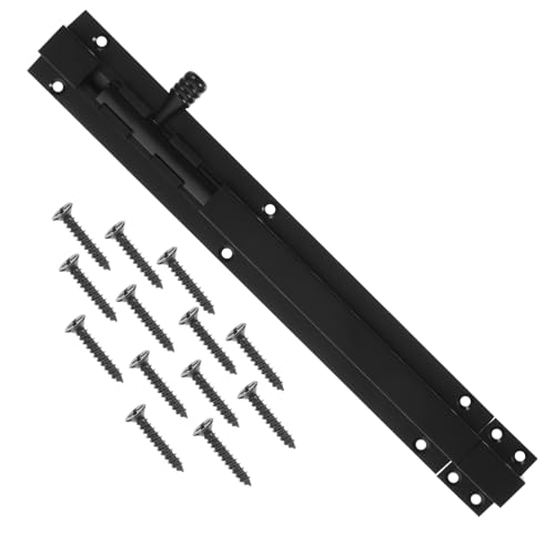 Angoily enchufar safe box puertas correderas picaporte bloqueo de accionamiento del pulsador barril cerradura puerta pestillo deslizante pestillo de la puerta aleación de aluminio Black