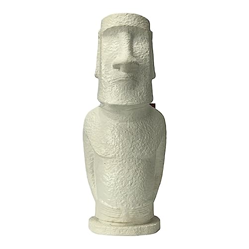 Moai Statue de Pâques en pierre coulée Blanc pur