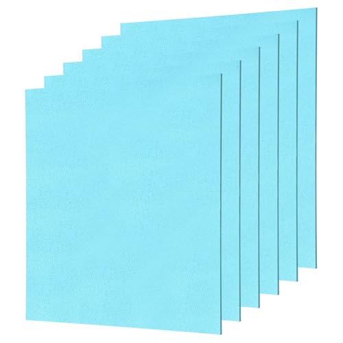Image of MECCANIXITY 6Pcs Light Blue Glitter Acrylic Sheets 1 /8 inch Thickness 8 inch x 8 inch Glossy PMMA Fluorescent Plastic Sheets Extruded Translucent Blanks for DIY Art Crafting Laser Cutting & Engraving