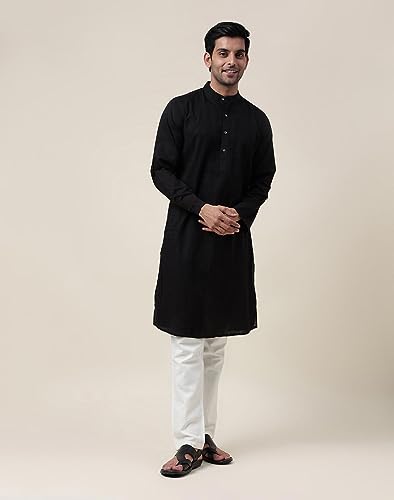 Image of Fabindia Men's Cotton Slim Fit Kurta with Pintucks