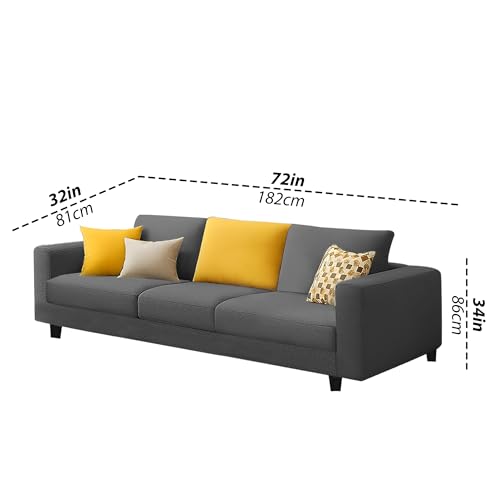 Image of Galib 3 Seater Sofa Set for Living Room (Dark Grey Fabric) Premium Fabric Sofa Set