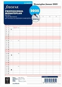 FILOFAX Calendar Insert A5 Professional Monthly Plan (German) 2025