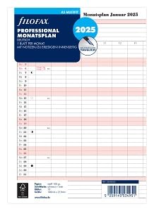 FILOFAX Calendar Insert A5 Professional Monthly Plan (German) 2025, White