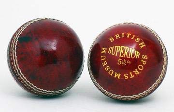 British Sports Museum New Stunning Red 5 1/2oz Leather Cricket Ball (CB01R)