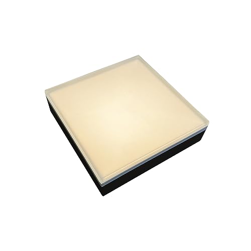 Image of LUMENGY Paver Light 9x9 Inch (8.85x8.85), 2700K Warm White, Glare-Free Brick Lighting for Driveways, Walkways, Pool Decks and Patios, 12V Hardwired, IP67 Waterproof, Drive-Over Rated